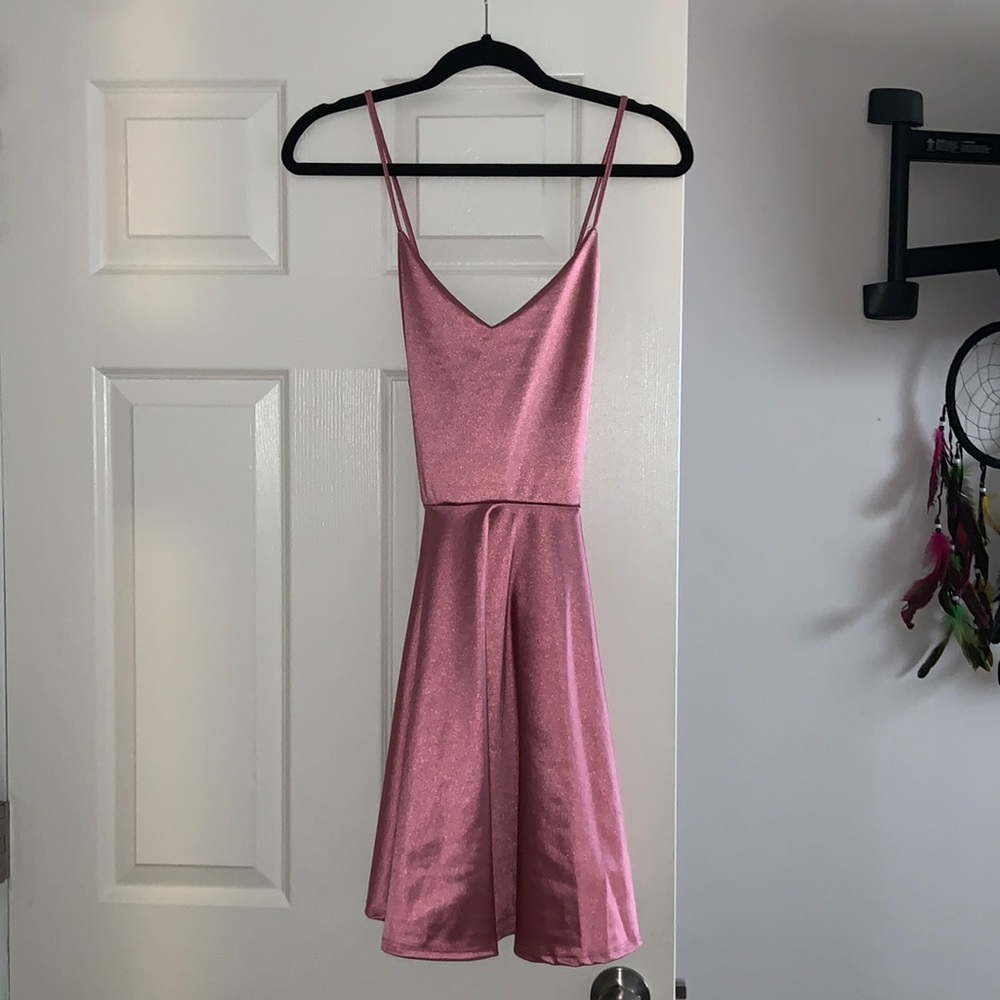 Mauve Satin Skater Dress